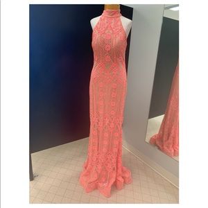 Lace High Neck Gown